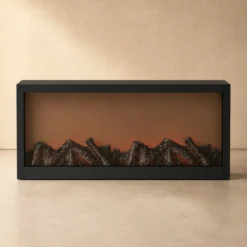 Kominek dekoracyjny LED, metalowy, 10 x 57 x 25 cm