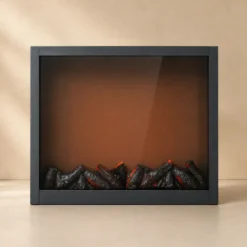 Kominek dekoracyjny LED, metalowy, 10 x 41 x 35 cm