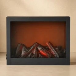 Kominek dekoracyjny LED, metalowy, 10 x 29 x 23 cm