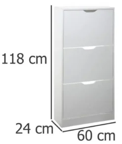 Komoda na buty drewniana, 60x24x118 cm