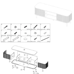 Komoda pod telewizor COLVA, 140 x 40 x 46 cm