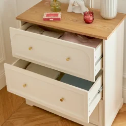 Komoda z 3 szufladami MOHEA, 72 x 39 x 81 cm, beżowa