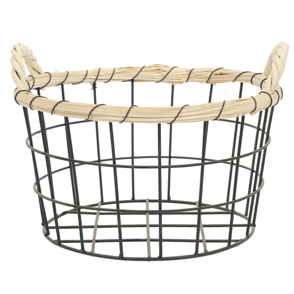 Komplet koszy dekoracyjnych z metalu, owalnych, 3 sztuki