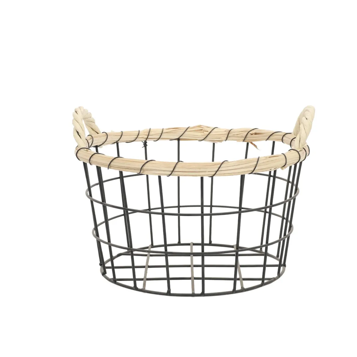 Komplet koszy dekoracyjnych z metalu, owalnych, 3 sztuki