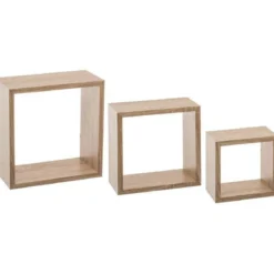 Komplet trzech półek dekoracyjnych ściennych CUBE
