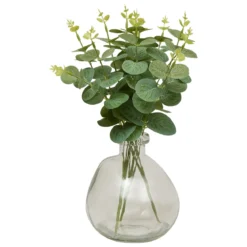 Kompozycja z eukaliptusa URICE, wys. 35 cm, szklany wazon