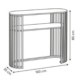 Konsola z półką, lamele, SLAT, 100 cm