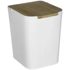 Kosz łazienkowy BAMBOU z bambusową pokrywą, 5L