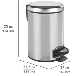 Kosz łazienkowy LEMAN SHINY, pojemnik na śmieci, 3 l, WENKO