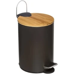 Kosz łazienkowy na śmieci z bambusową pokrywą MODERN, 3 l