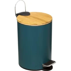 Kosz łazienkowy na śmieci z bambusową pokrywą MODERN, 3 l