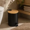 Kosz łazienkowy z bambusem ZETRU, 3 l