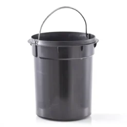 Kosz łazienkowy z metalu i bambusa, Ø 16,8 cm