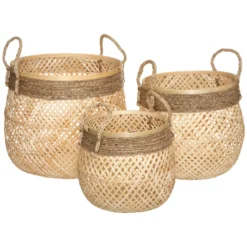 Kosze do przechowywania ROPE, plecionka, 3 sztuki