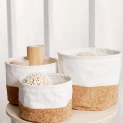 Kosze do przechowywania Simplicity, korkowa podstawa, 3 pojemniki