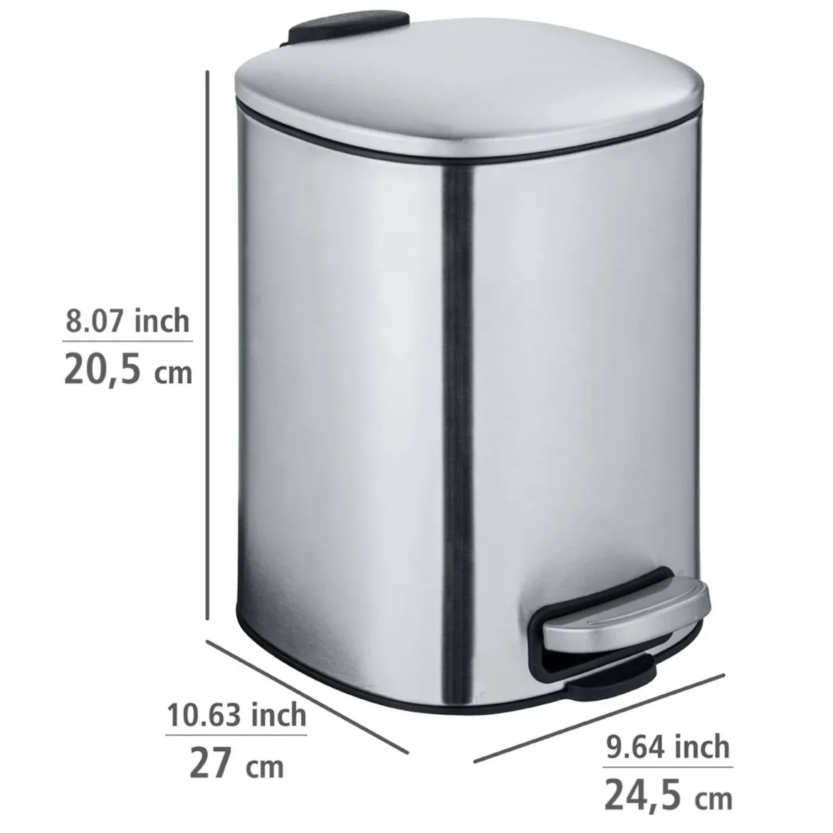 Kosz na śmieci ALASSIO, z pedałem i funkcją Easy-Close, 5 L, WENKO