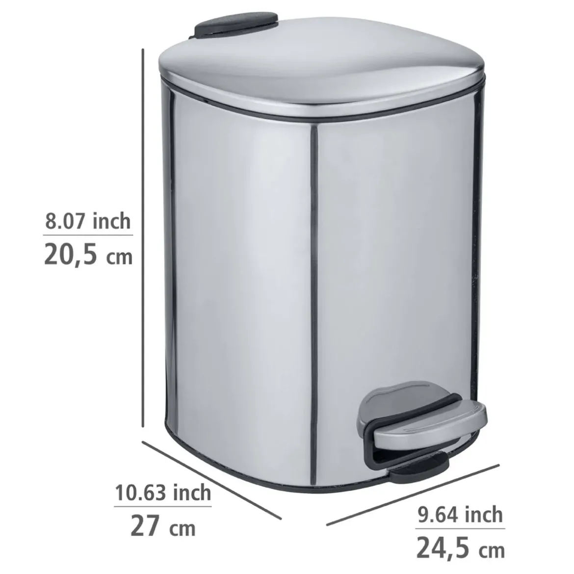 Kosz na śmieci ALASSIO, z pedałem i funkcją Easy-Close, 5 L, WENKO
