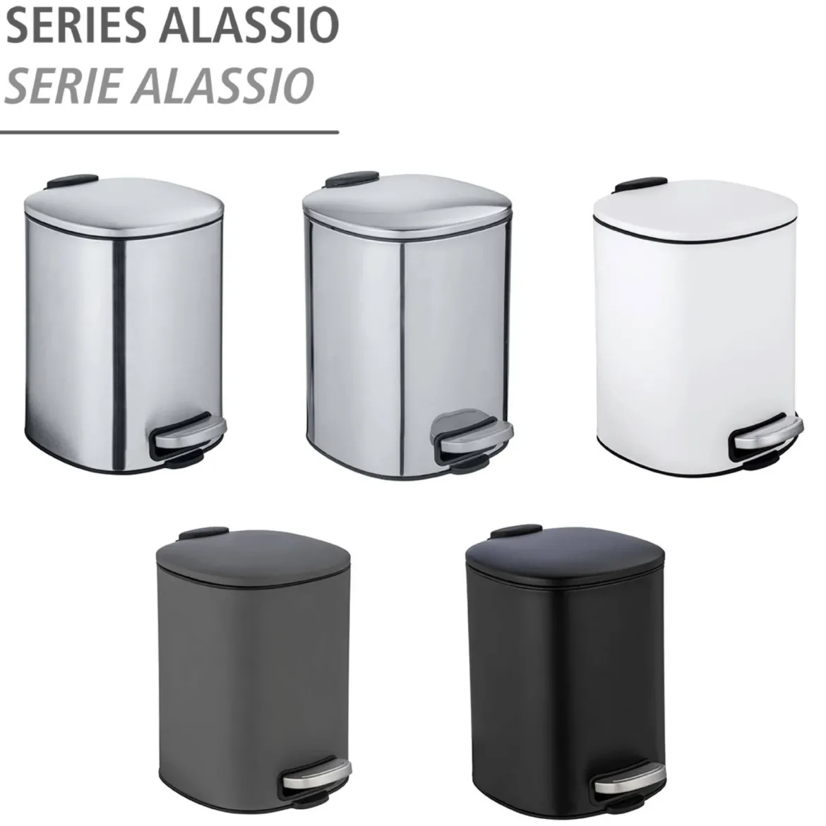 Kosz na śmieci ALASSIO, z pedałem i funkcją Easy-Close, 5 L, WENKO