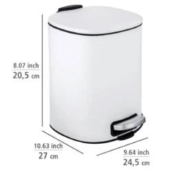 Kosz na śmieci ALASSIO, z pedałem i funkcją Easy-Close, 5 L, WENKO