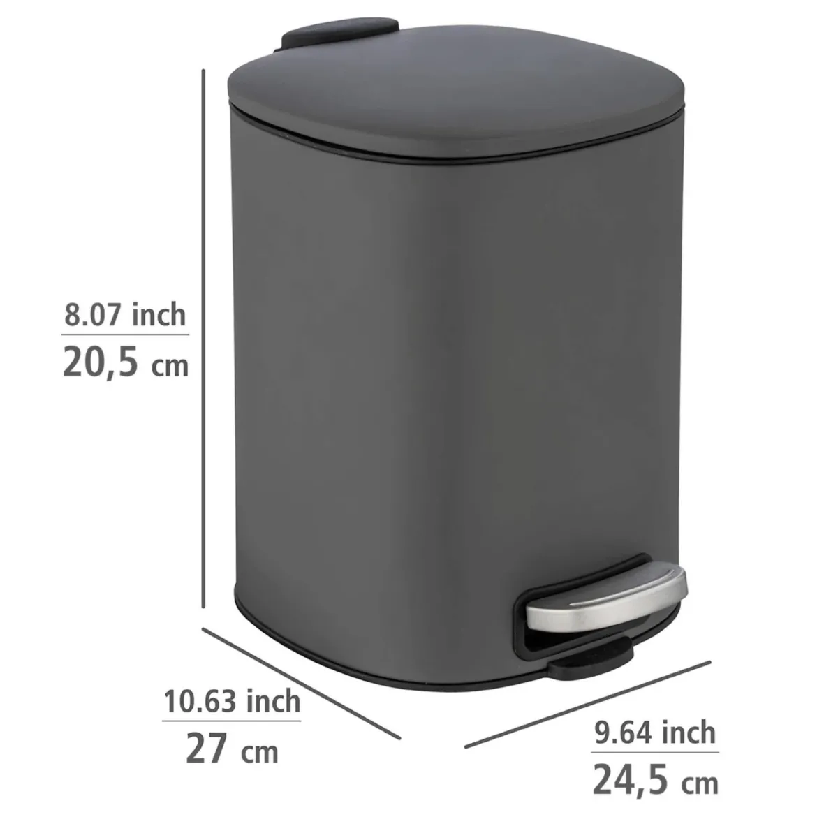 Kosz na śmieci ALASSIO, z pedałem i funkcją Easy-Close, 5 L, WENKO