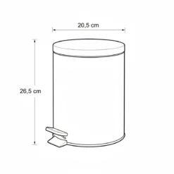 Kosz na śmieci NONI metalowy z pokrywą, 5 l