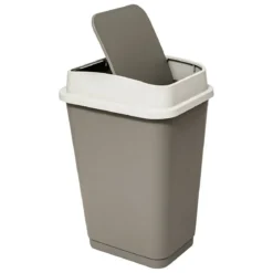 Kosz na śmieci z uchylaną pokrywą PLASTIC, 50 l