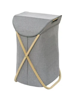 Kosz na pranie BAHARI, torba z poliestru i bawełny na składanym stelażu - 79 l, 68 x 46 x 40 cm, WENKO