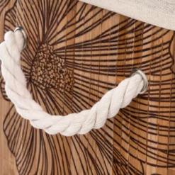 Kosz na pranie BAMBOO z motywem kwiatów, 60 l