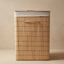 Kosz na pranie bambusowy, 40 x 19 x 57 cm