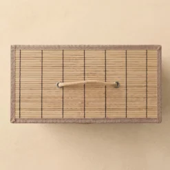 Kosz na pranie bambusowy, 40 x 19 x 57 cm