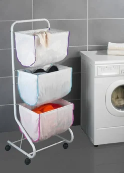 Kosz na pranie ESCALA - wózek, 3 poziomy, WENKO