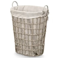 Kosz na pranie z materiałowym wkładem i uchwytami, 58 cm