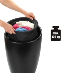 Kosz na pranie z siedziskiem CANDY, 2w1, WENKO