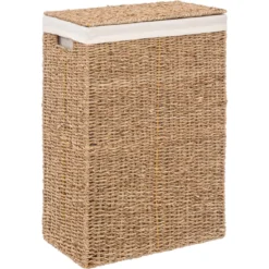 Kosz na pranie z trawy morskiej, 45 L, 38 x 22 x 55 cm