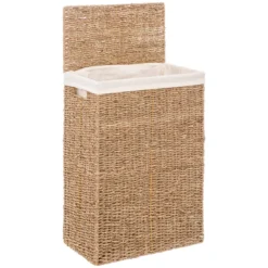 Kosz na pranie z trawy morskiej, 45 L, 38 x 22 x 55 cm