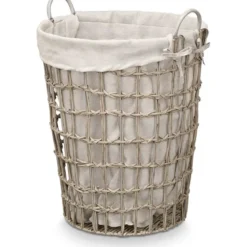 Kosz na pranie z uchwytami, jednokomorowy, 59 cm