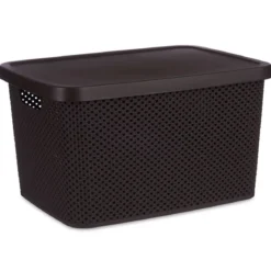 Kosz plastikowy z pokrywką, organizer, 19 l