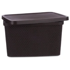 Kosz plastikowy z pokrywką, organizer, 19 l