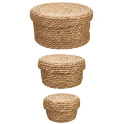 Koszyki do przechowywania z naturalnej plecionki, 3 sztuki