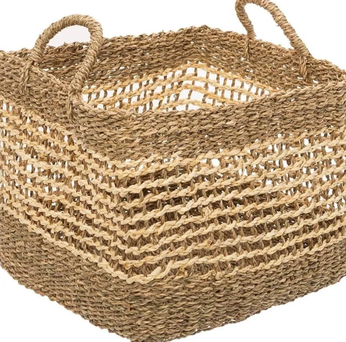 Koszyki do przechowywania z uchwytami, 3 sztuki, wiklina