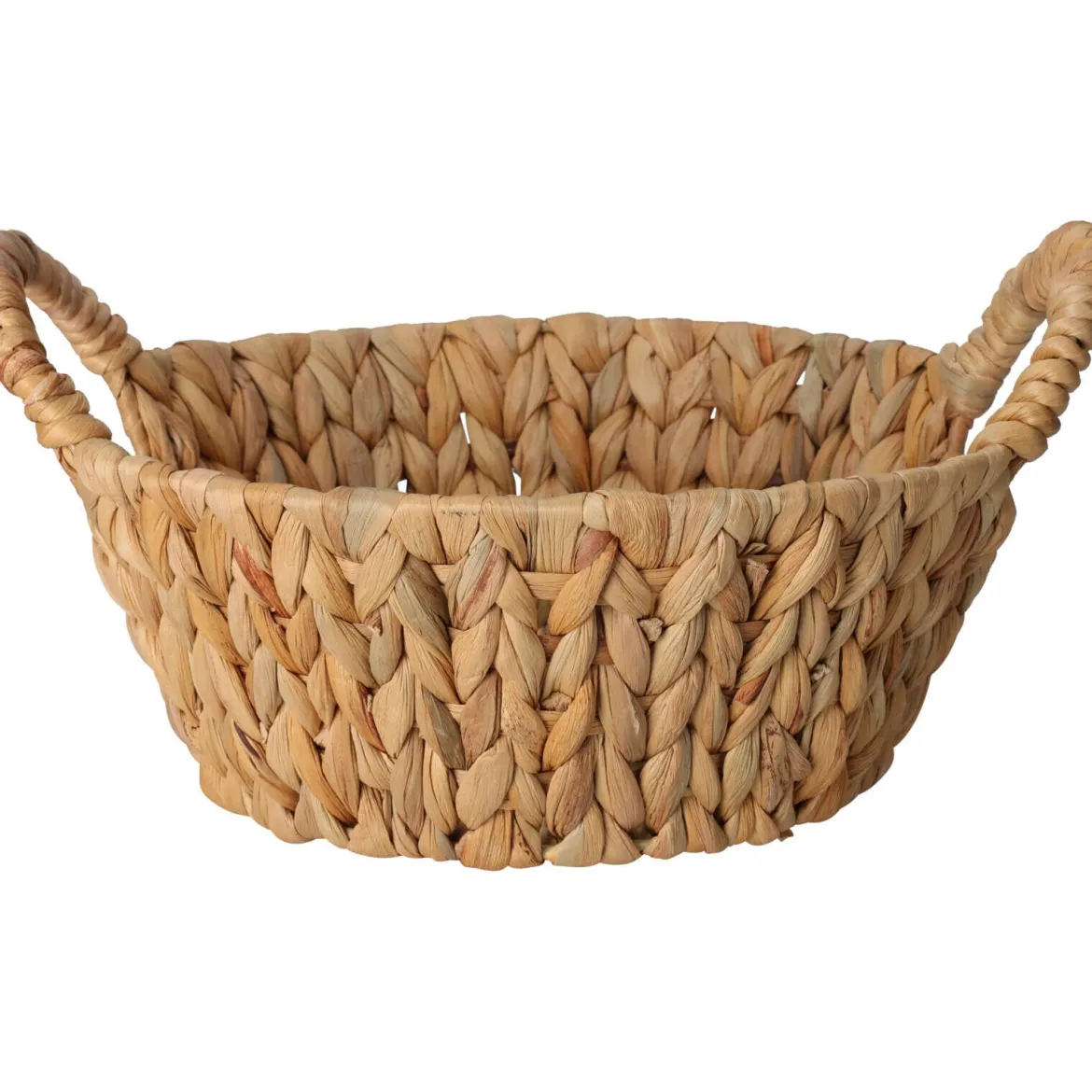 Koszyk na chleb pleciony z hiacyntu wodnego BRAID, z uchwytami, 30 x 25 cm