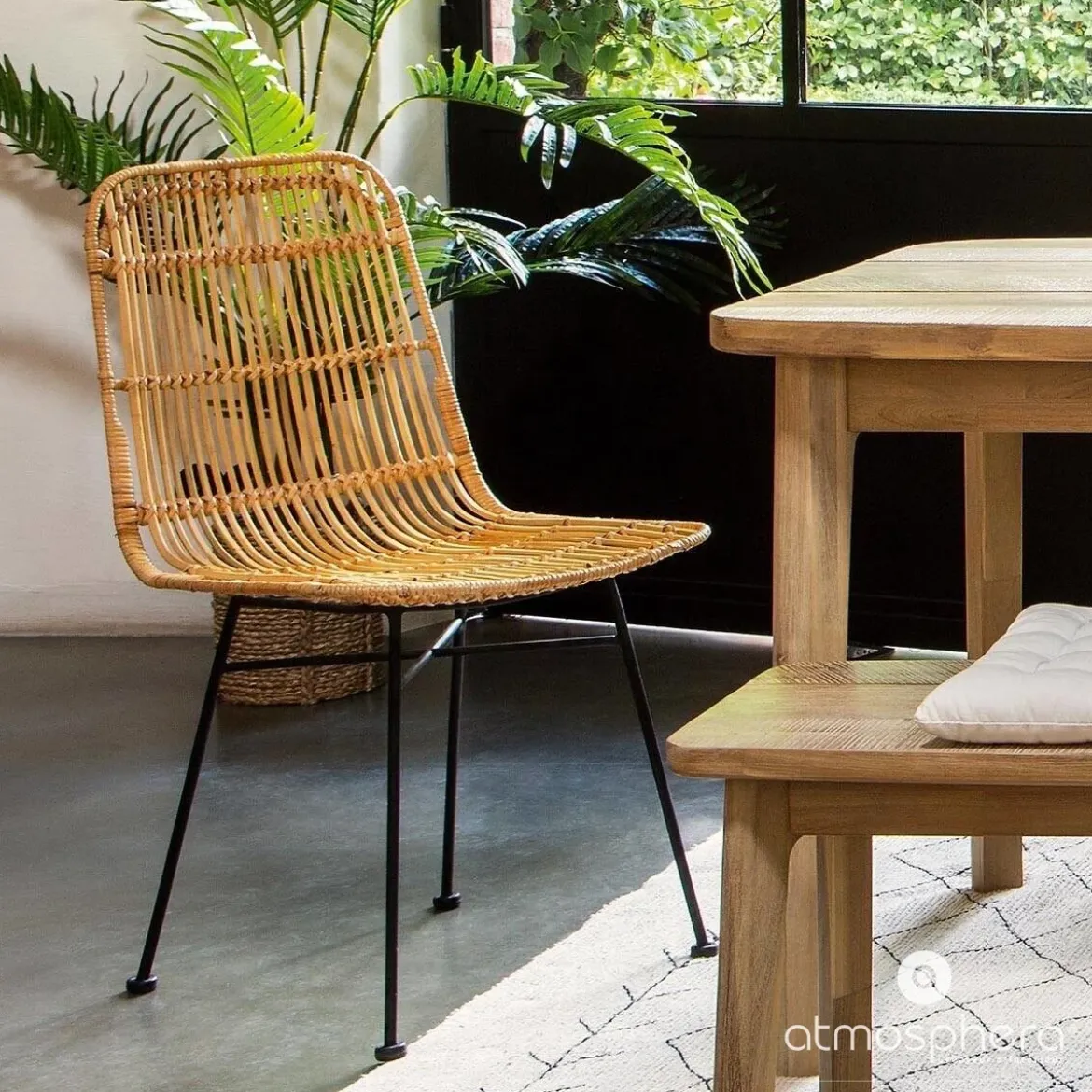 Krzesło do jadalni KUBU, rattan, 88 cm