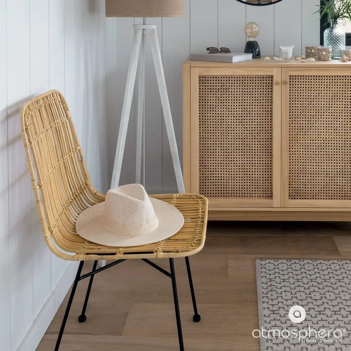 Krzesło do jadalni KUBU, rattan, 88 cm