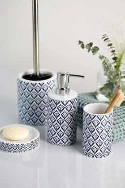 Kubek ceramiczny na szczoteczki z zębów, pojemnik łazienkowy LORCA z motywem greckim - WENKO
