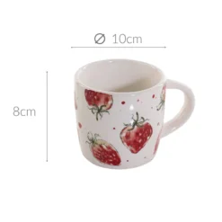 Kubek ceramiczny w truskawki STRAWBERRY, 450 ml
