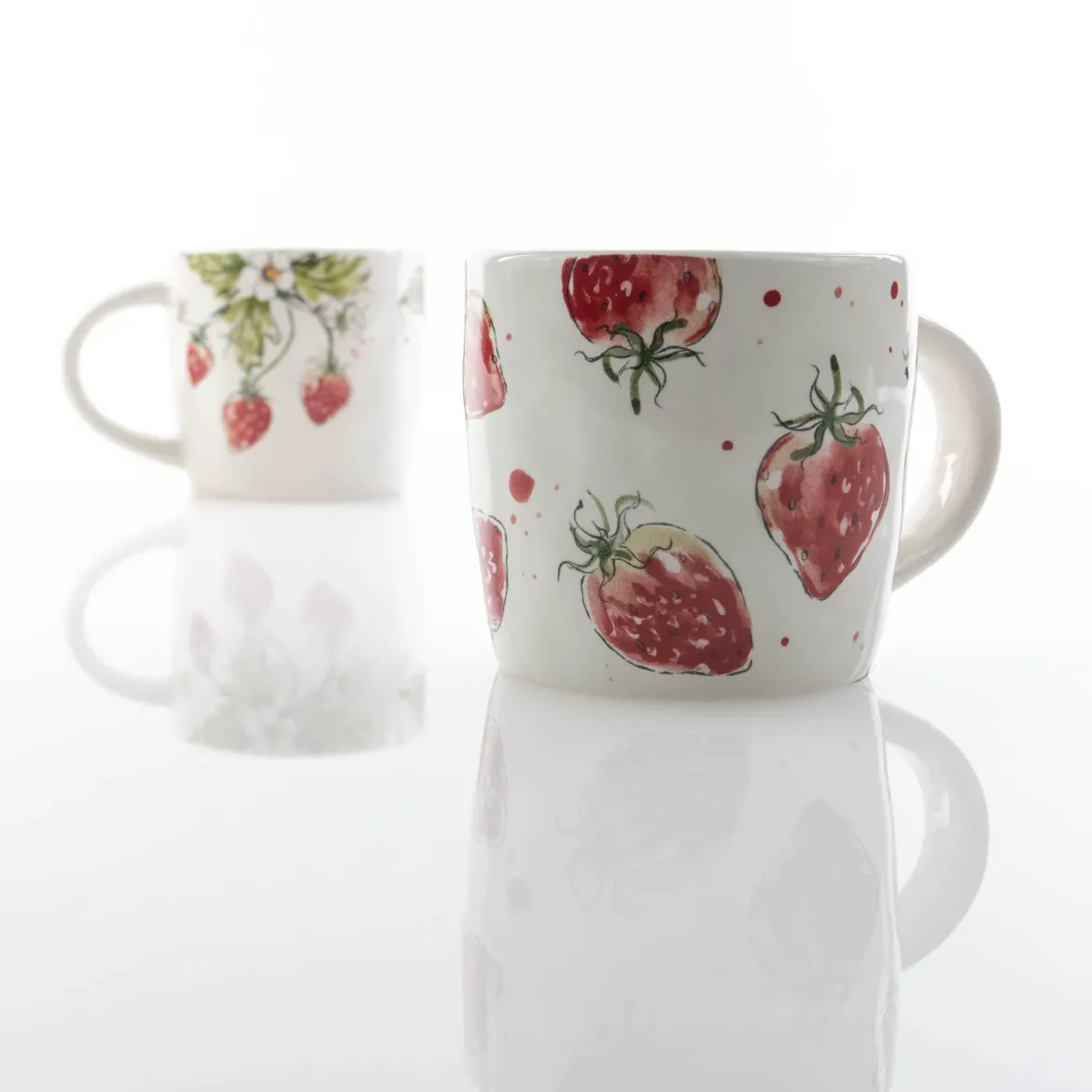 Kubek ceramiczny w truskawki STRAWBERRY, 450 ml