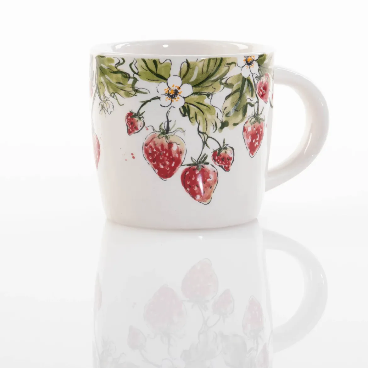 Kubek ceramiczny w truskawki STRAWBERRY, 450 ml