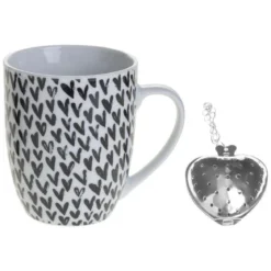 Kubek do herbaty z zaparzaczem, porcelana, 360 ml