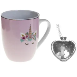 Kubek do herbaty z zaparzaczem, porcelana, 360 ml