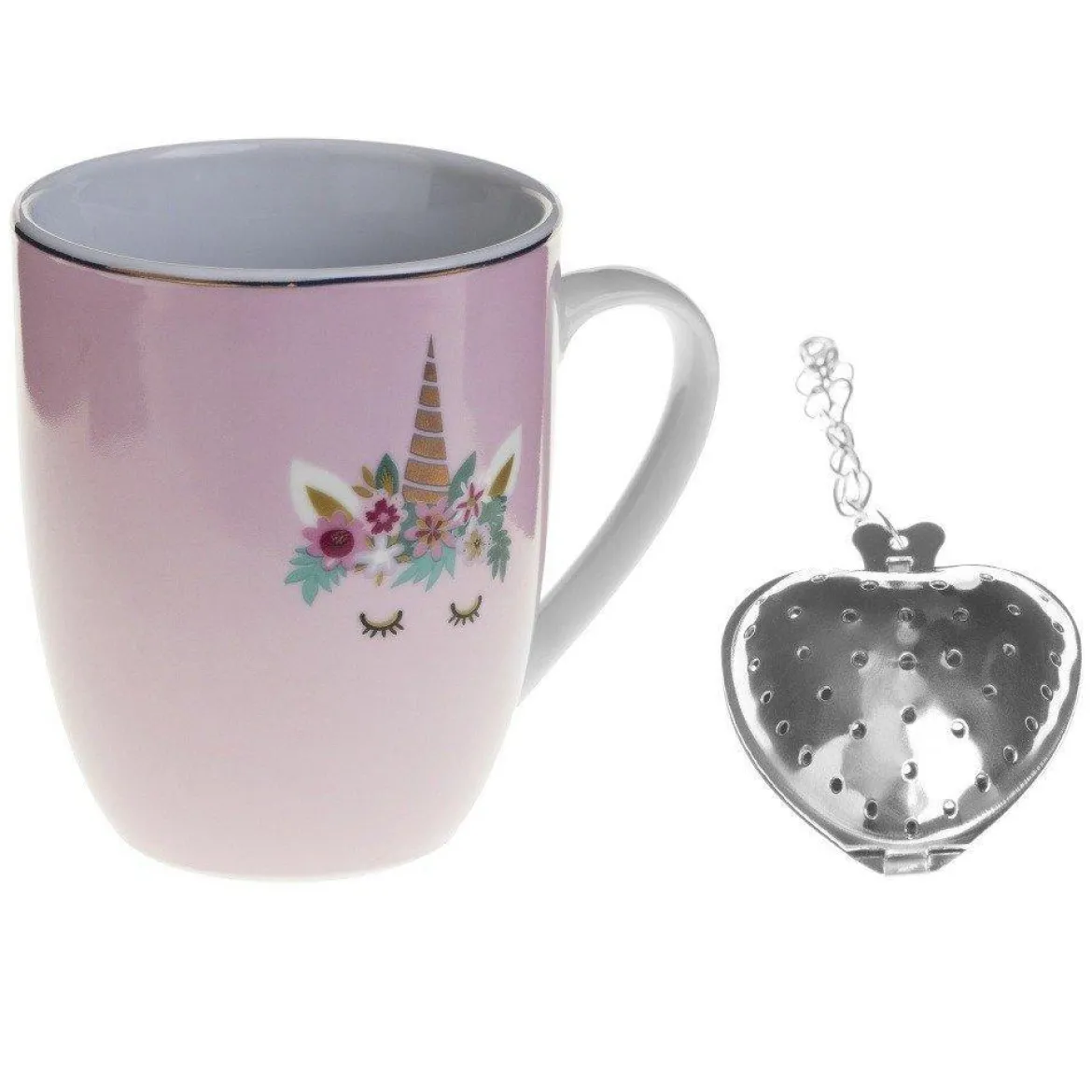 Kubek do herbaty z zaparzaczem, porcelana, 360 ml
